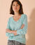 Pull col V (vert d'eau)