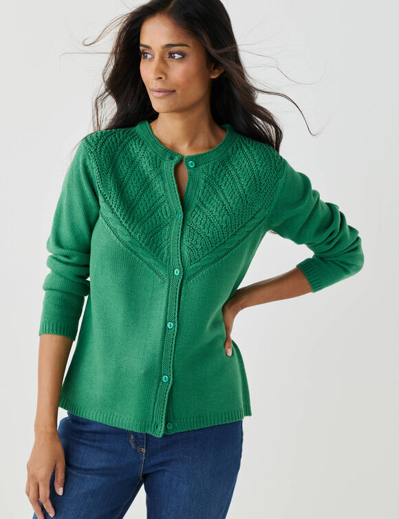 Vest met knopen in fantasietricot (groen)