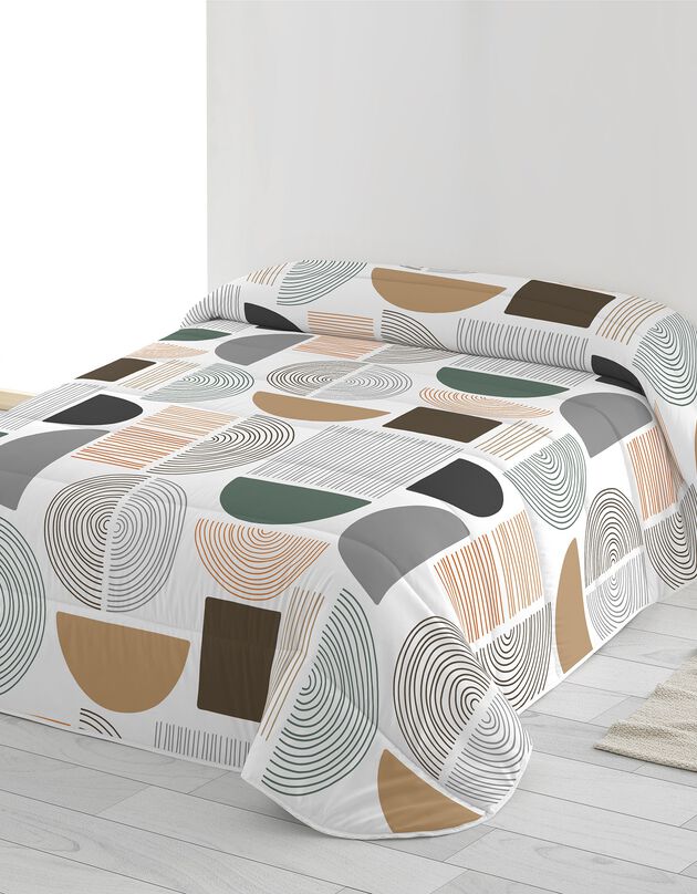 Dekbed in microvezel, bedrukt met geometrische vormen 200g/m2 (wit / veelkleurig)