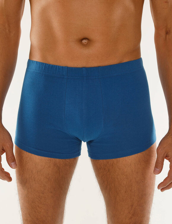 Boxer 100% coton - lot de 4 (bleu + marine + vert)