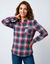 Geruit flanellen overhemd (blauw / pruim)