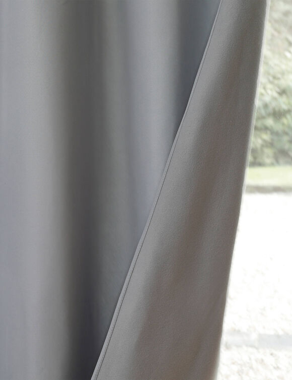 Rideau isolant uni envers polaire finition oeillets (gris perle)