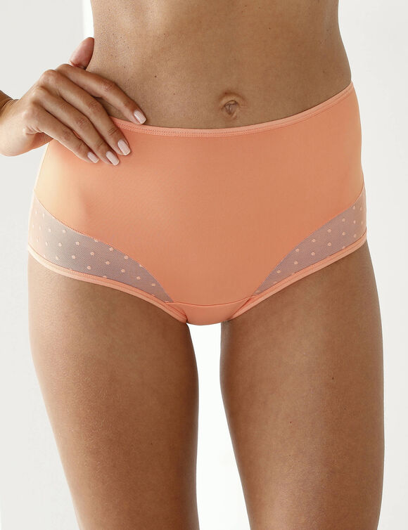 Slip met hoge taille in microvezel - Set van 2 (abrikoos)