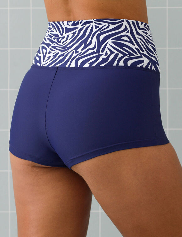 Boxer de bain modulable imprim&eacute; z&egrave;bre (marine)