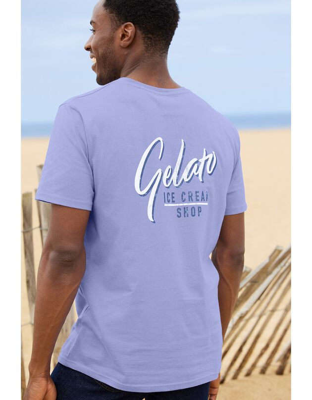 T-shirt met gelaatst motief voor en achter (mauve) T-shirt met gelaatst motief voor en achter (mauve)