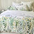 Linge de lit Alice en coton imprimé (wit / groen)