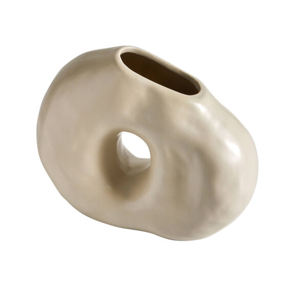 Vaas met organische vorm - 18 cm hoog (grijsbeige)