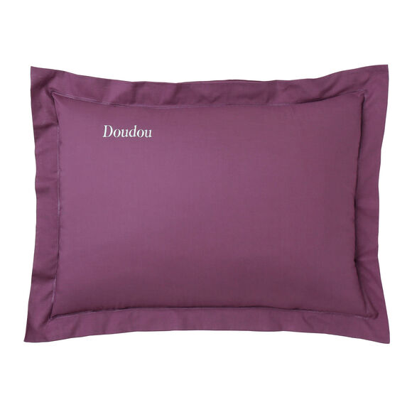 Katoenen kussensloop, personaliseerbaar (vijgenkleur)