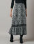 Lange rok met fronsrokvolume, jerseytricot (zwart / ecru)