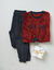 Pyjama "Relax" en maille polaire, toucher peluche (bordeaux / marine)