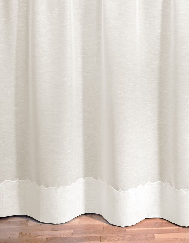 Panneau lin polyester base Cornely finition galon fronceur (écru)
