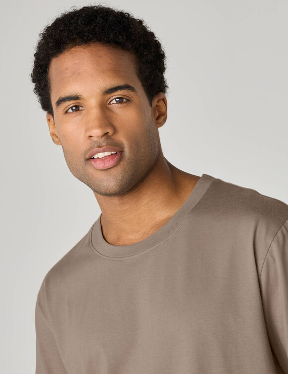 T-shirt met ronde hals en lange mouwen - set van 3 (taupe + CHOCOT + grijsblauw)