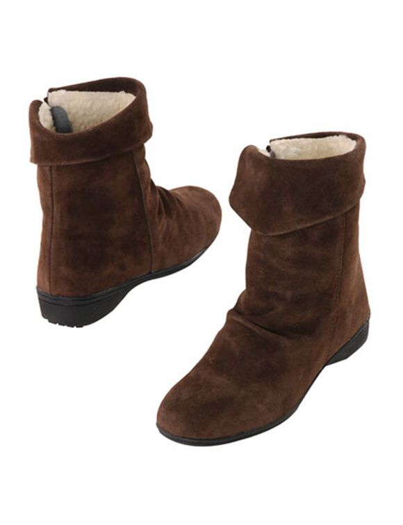 Gevoerde boots in splitleer (bruin)
