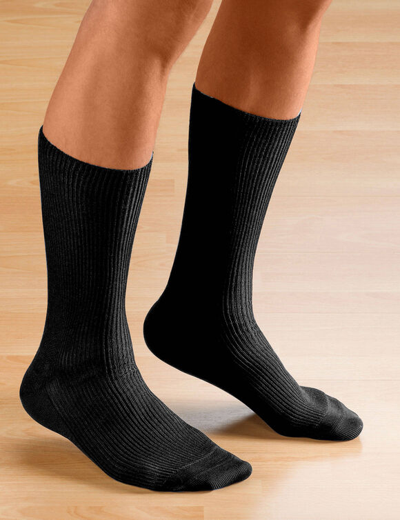 Mi-chaussettes spécial jambes sensibles - lot de 2 paires (noir)