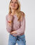 T-shirt met loose volume en 3/4-mouwen (parmaroze)