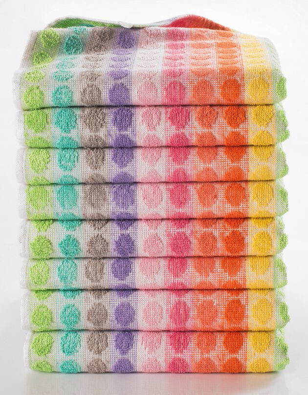 Handdoek in badstof, stippen en strepen - sets (veelkleurig)