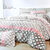 Linge de lit Marlow motifs g&eacute;om&eacute;triques - coton 57 fils/cm&sup2; (gris / rose)