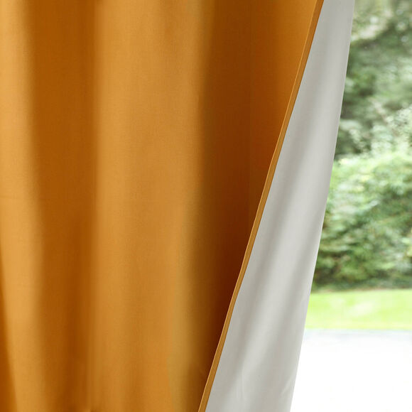 Rideau occultant bachette uni (miel)