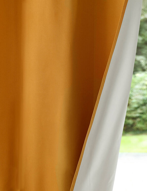 Verduisterend gordijn in effen zeildoekstof (honing)