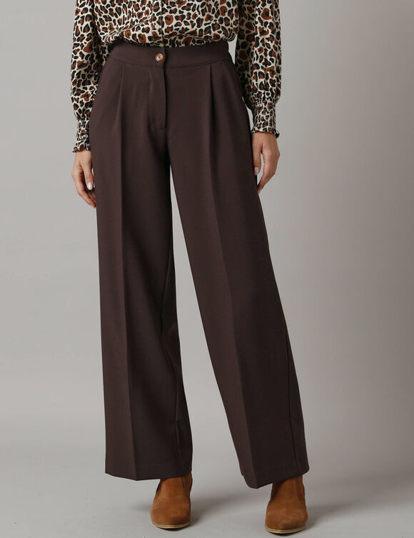 Pantalon large à pinces (chocolat)