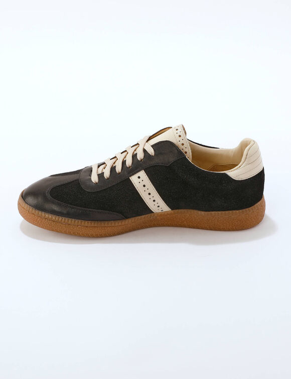 Leren sneakers met veters (zwart)
