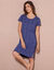 Chemise de nuit courte, impression "léopard" (marine)
