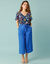 Ruime en soepele 7/8-broek, voor kleine gestaltes (felblauw)