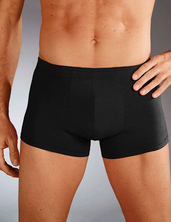 Boxer uni ceinture élastiquée recouverte - lot de 5 (noir)