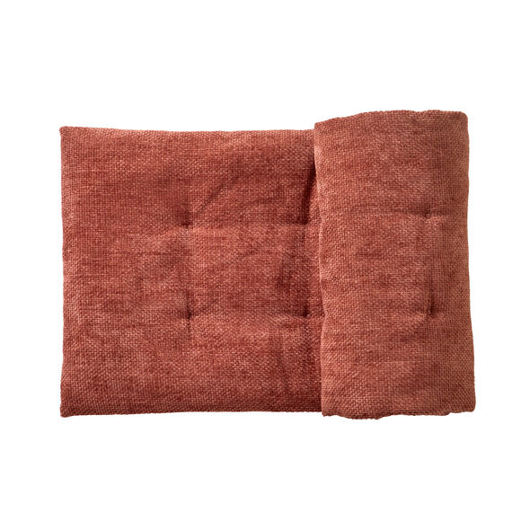 Long coussin de canapé tissage chenille (rose blush)