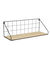 Etag&egrave;re filaire m&eacute;tal et bois &ndash; 1 tablette (noir)