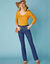 Stretchjeans in bootcutmodel met hoge taille - binnenpijplengte 78 cm (raw)