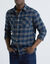 Flanel overhemd met geruite ruit (marine / grijs)