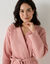 Badjas, unisex volwassenen, honingraattricot 230 g/m2 (poederroze)