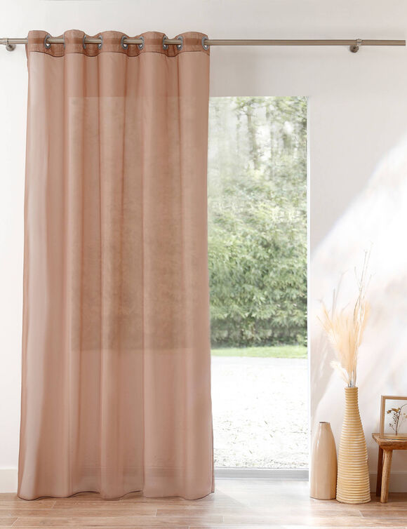 Panneau voile uni finition œillets (taupe)