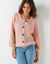 Gilet en maille anglaise fils brillants (rose)
