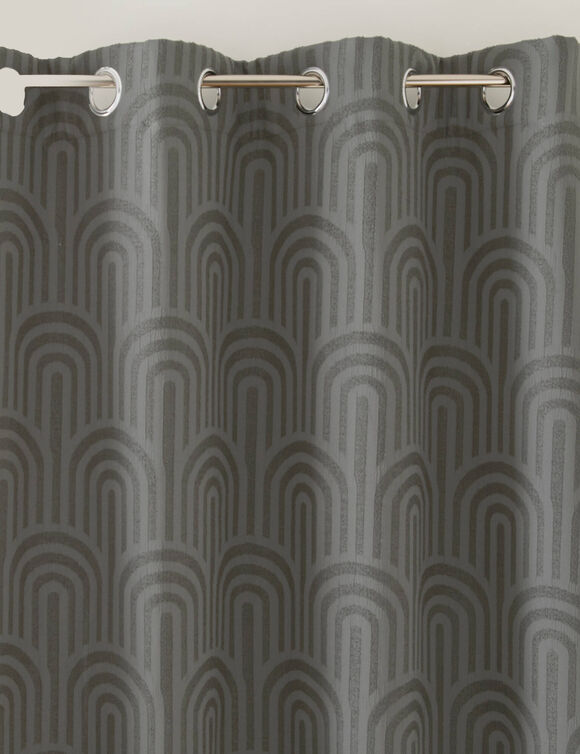 Isolerend gordijn met jacquard-motief van bogen (antraciet)