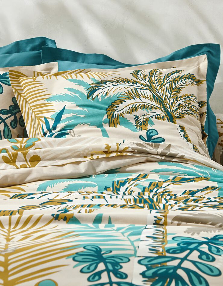 Bedlinnen Bornéo in katoen met palmboomprint, beige Bedlinnen Bornéo in katoen met palmboomprint, beige, hi-res image number 4