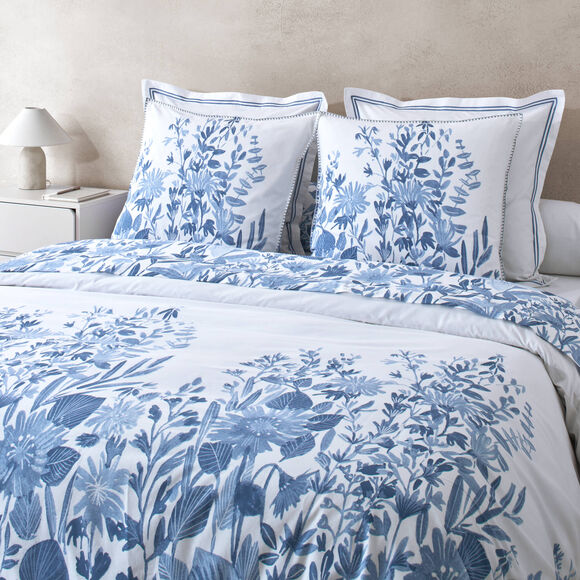 Linge de lit Lisa - percale de coton imprim&eacute;e 80 fils/cm&sup2; (bleu)