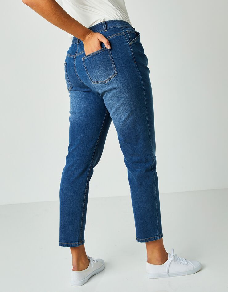 Pantalon mom, denim stretch (stone)