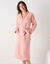 Unisex-badjas met kimono-kraag, personaliseerbaar &ndash; honingraattricot katoen 240 g/m&sup2; (poederroze)