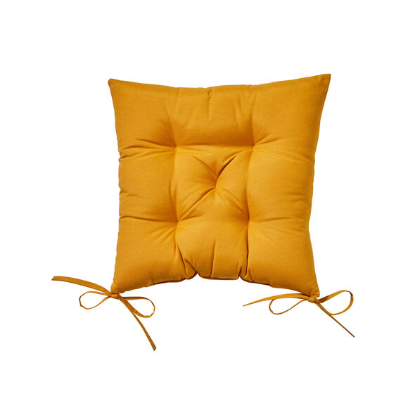 Galette de chaise carrée imprimé feuillage - lot de 2 (jaune)