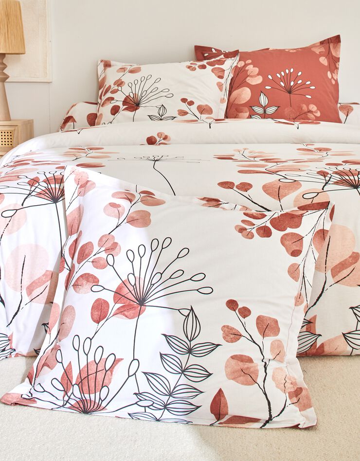 Linge de lit Danae en coton imprimé (terracotta)