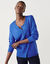 Effen vest met knopen en ronde hals, heeft een zachte touch (blauw)