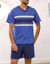 Driekleurige shortama - set van 2 (blauw + grijs)