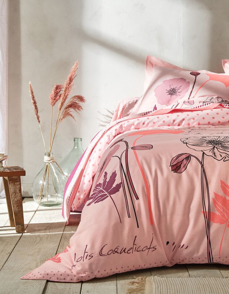 Linge de lit Coquely en polycoton à motifs coquelicot, rose Linge de lit Coquely en polycoton à motifs coquelicot, rose, hi-res image number 6