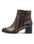Comfortabele bottines in 2 materialen met sleehak en rits (bronskleur)