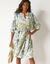 Jurk met knopen, broderie anglaise (ecru / blauw)