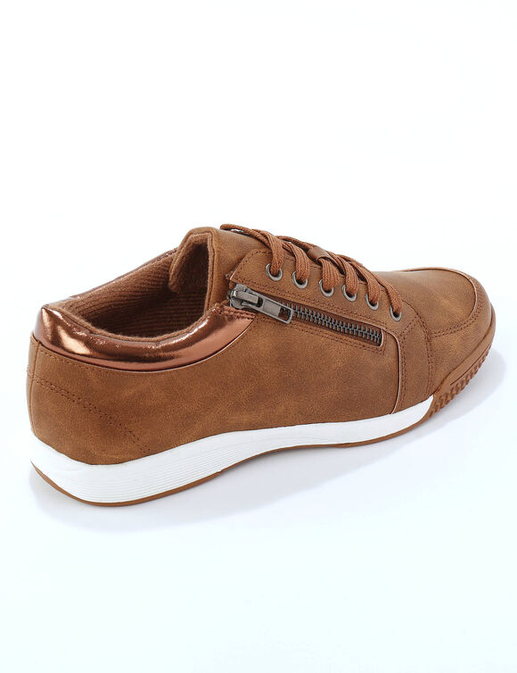 Tennis basses à lacets (marron)