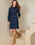 Robe boutonn&eacute;e ceintur&eacute;e en jean (stone)