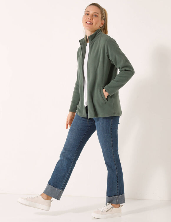 Veste polaire zippée manches longues (bronze)